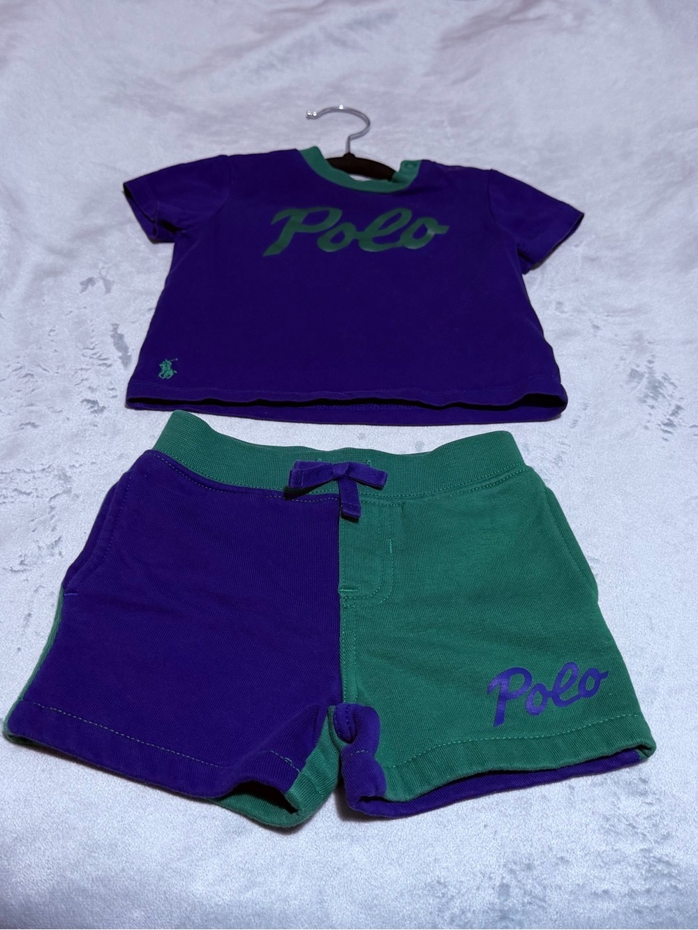 Authentic Ralph Lauren Purple & Green Two-Tone Kids Two Piece Set